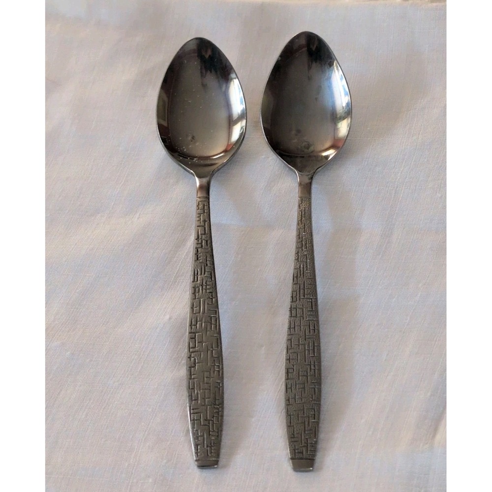 Vtg 1960's TWA 1st Class Silverware 2 Spoons IAG & THC Japan Flight Souvenir‎